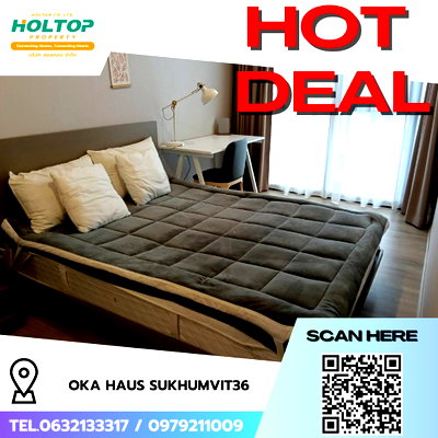คอนโดให้เช่า : #R7974 🎉 021268 ให้เช่าคอนโด Oka Haus Sukhumvit36