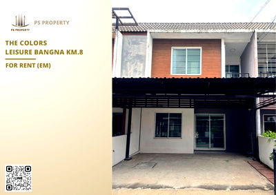 เช่าทาวน์โฮม สนามบินสุวรรณภูมิ : ทาวน์เฮ้าส์ให้เช่า ✨ The Colors Leisure Bangna Km.8 ✨ 3 ห้องนอน 2 ห้องน้ำ ใกล้เมกะบางนา 800 เมตร