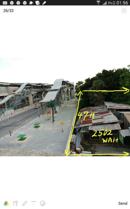 รูป ขายที่ 6 ไร่ หน้าสถานีรถไฟฟ้าหลักหก หัวมุมถนนเลียบทางรถไฟและถนนเอกทักษิณทางเข้า ม.รังสิต - รูปที่ 4/4