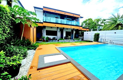 เช่าบ้านเดี่ยว เมกะ บางนา : คฤหาสน์ บางนา กม7 5นอน เมกา บางนา 1.8 กม. สระว่ายน้ำส่วนตัว เฟอร์ฯ แอร์ ร่มรื่น โฮมออฟฟิศ 6 น้ำ ถ.บางนา-ตราด