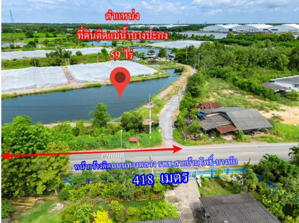 รูป ขายที่ดินติดแม่น้ำบางปะกง 59 ไร่ ตรงข้ามท่าเรือบ้านโพธิ์ ต.บ้านโพธิ์ อ.บ้านโพธิ์ จ.ฉะเชิงเทรา - รูปที่ 6/6