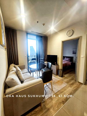 คอนโดให้เช่า : 🎉Hot!! Condo​ For​ Rent 2 bedrooms at Oka​ Haus​ Sukhumvit36 opposite Vimut-Theptarin Hospital near Lotus's, BigC