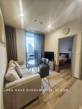 🎉Hot!! Condo​ For​ Rent 2 bedrooms at Oka​ Haus​ Sukhumvit36 opposite Vimut-Theptarin Hospital near Lotus's, BigC