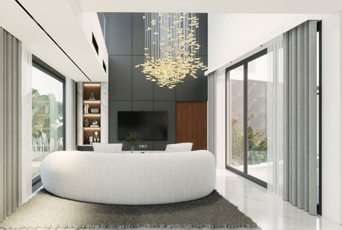 รูป ขายวิลล่าหรู 3 ห้องนอน พร้อมสระว่ายน้ำ ในห้วยใหญ่ - รูปที่ 3/12