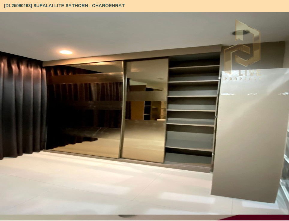 รูป DL25090193 ให้เช่าคอนโด ศุภาลัย ไลท์ สาทร - เจริญราษฎร์ (Supalai Lite Sathorn - Charoenrat) ใกล้ BTS สุรศักดิ์ พร้อมเข้าอยู่ โทรด่วน 0800343450 LineID @655ebbvc - รูปที่ 2/8