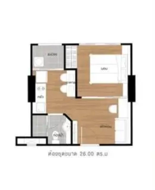 รูป ลุมพินี วิลล์ ลาซาล–แบริ่ง 7,500/เดือน | ห้องแต่งครบ ติด รร.บางกอกพัฒนา ใกล้ BTS แบริ่ง - รูปที่ 10/10