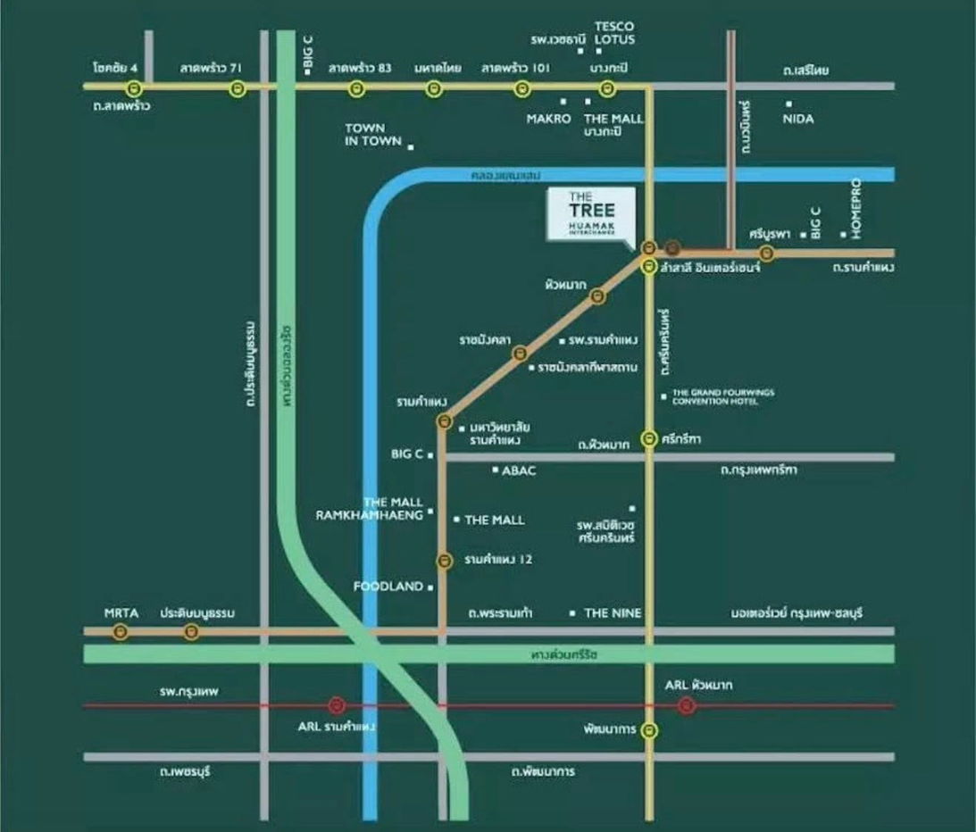 picture MRT Yaek Lam Sali 500 m. Price  12,000 Baht Condo The Tree Hua Mak Interchange ( Rental ) - 22/23