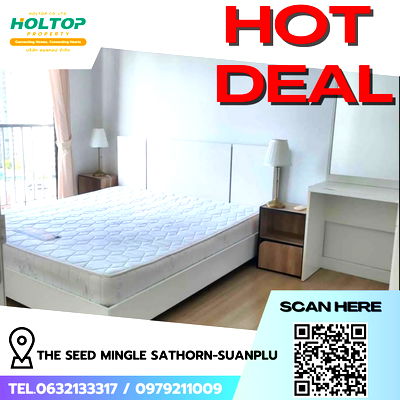 เช่าคอนโด สถานีรถไฟฟ้างามดูพลี : #R8000 🎉 031268 ให้เช่าคอนโด The Seed Mingle Sathorn-Suanplu 