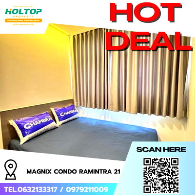 คอนโดให้เช่า : #R7998 🎉 031268 ให้เช่าคอนโด Magnix Condo Ramintra 21