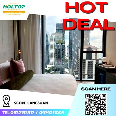 เช่าคอนโด ถนนหลังสวน : #R7992  🎉 031268 ให้เช่าคอนโด SCOPE Langsuan