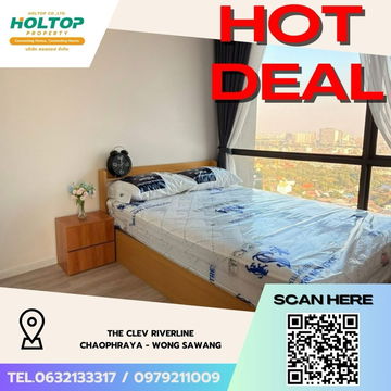 #Z3468💥 031268🔥 Condo for rent: The Clev Riverline Chaophraya - Wong Sawang