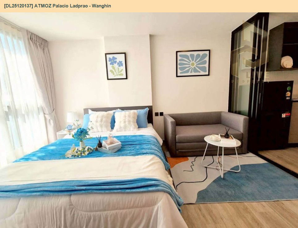 รูป DL25120137 ให้เช่าคอนโด แอทโมซ พาลาซิโอ ลาดพร้าว - วังหิน (ATMOZ Palacio Ladprao - Wanghin) ใกล้ MRT ลาดพร้าว พร้อมเข้าอยู่ โทรด่วน 0614453194 LineID @162cjixi - รูปที่ 3/9