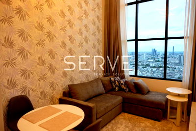 คอนโดให้เช่า : 🔥35K🔥 - ดูเพล็กซ์ 1 นอน 1 ทำงาน 1 ห้องนั่งเล่น 46 ตร.ม. ชั้นสูง 35+ ใกล้ BTS ช่องนนทรี 600 ม. ที่คอนโด Knightsbridge Prime Sathorn / ให้เช่าคอนโด