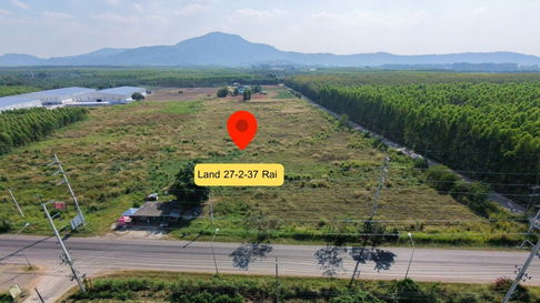 ที่ดินให้เช่า 27 ไร่ รูปแปลงสวย ติดถนนใหญ่ 1 ชมถึงแหลมฉบัง ฮวงจุ้ยดี