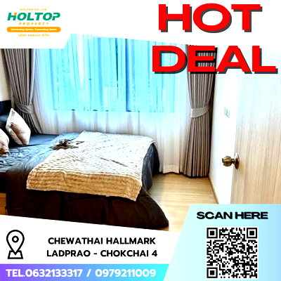 คอนโดให้เช่า : #R8016 🎉 041268 ให้เช่าคอนโด Chewathai Hallmark Ladprao - Chokchai 4 