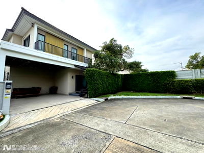 ขายบ้านเดี่ยว : 68121148 : ขายบ้านเดี่ยว 2 ชั้น หลังริม ขนาด 3 ห้องนอน บนที่ดิน 58.1 ตารางวา หมู่บ้าน Centro ราชพฤกษ์ 2 นนทบุรี บ้านสวย