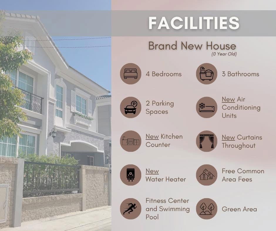 รูป 🏡 For Rent: บ้านเปล่า ใหม่เอี่ยม โครงการ Golden Neo Sukhumvit - Lasalle (สุขุมวิท 113) 4 ห้องนอน 3 ห้องน้ำ ทำเลดี - รูปที่ 14/16