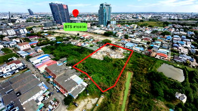 ที่ดิน นิคมอุตสาหกรรมแพรกษา : ที่ดิน 4 ไร่ 700 ม.จาก BTS สายลวด ใกล้ รพ.สมุทรปราการ ปากน้ำ ถูกกว่าตลาด 30% แปลงสี่เหลี่ยมสวย