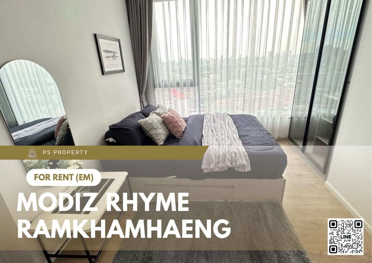 picture For rent 🔥 Modiz Rhyme Ramkhamhaeng 🔥 Near MRT, only 80 meters, fully furnished and equipped with appliances. - 1/8