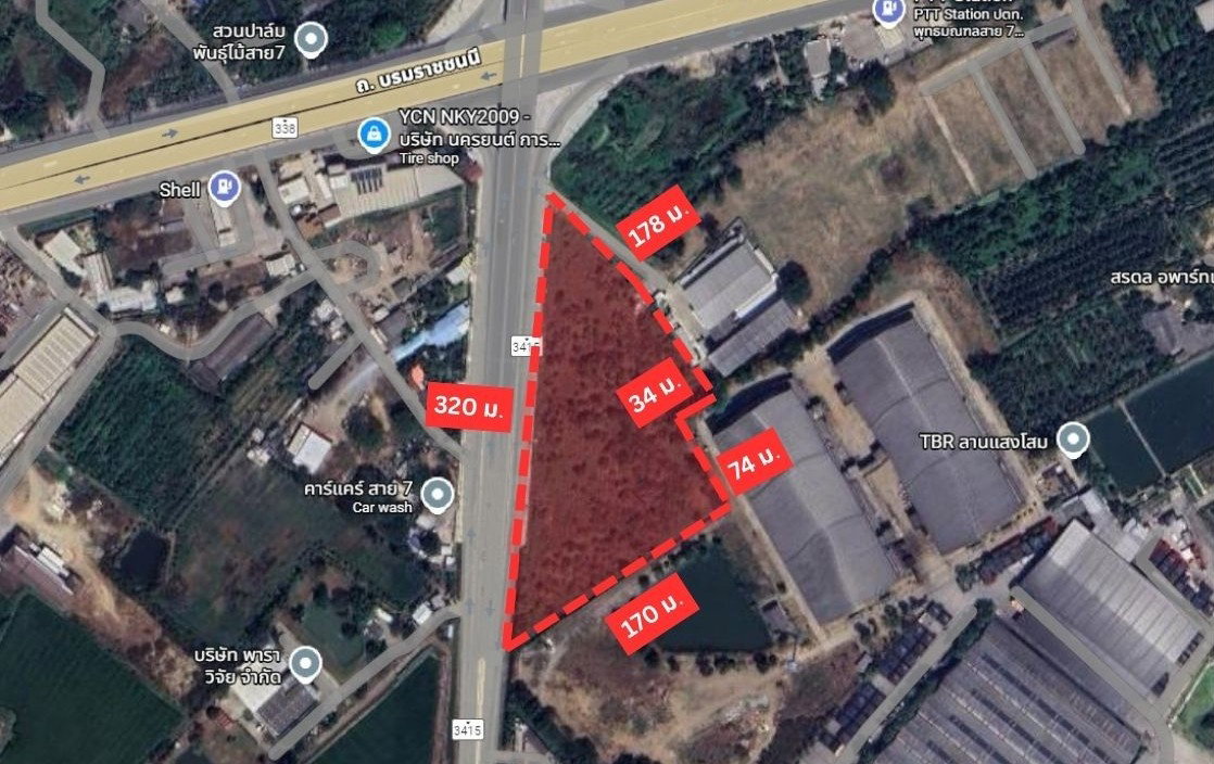 ขาย ที่ดินเปล่า 16 ไร่ ติด ถ.พุทธมณฑลสาย 7 และ ใกล้ ถ.บรมราชชนนี นครปฐม