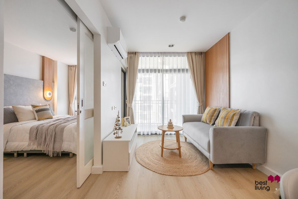 picture Corner Unit! Baan Navatara 1 Bed/37.6 sqm. Cool North Balcony - 2/6