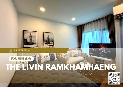 คอนโดให้เช่า : ให้เช่า 🔥 The Livin Ramkhamhaeng 🔥 เฟอร์นิเจอร์ และ เครื่องใช้ไฟฟ้าครบ ใกล้ MRT ลำสาลี