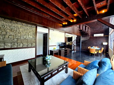 Condos for rent Makro South Pattaya : For Rent Pattaya Condo 2 Storey - PANCHALEA RESIDENCE Jomtien 3 bed | 20 meters to the beach