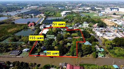 ขายที่ดิน : ขายที่ดิน ติดแม่น้ำบางใหญ่ 8-2-13.5 ไร่ เหมาะทำ Wellness  