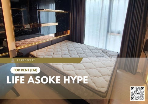 For rent 📍 Life Asoke Hype 📍 Fully furnished and equipped, near Makkasan Airport Link