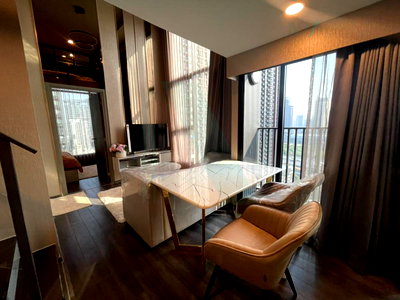 Condos for rent : For Rent Condo KNIGHTSBRIDGE SPACE RAMA 9 Building 1, Floor 16,Duplex 2 bed room, Room size 44.00 sqm