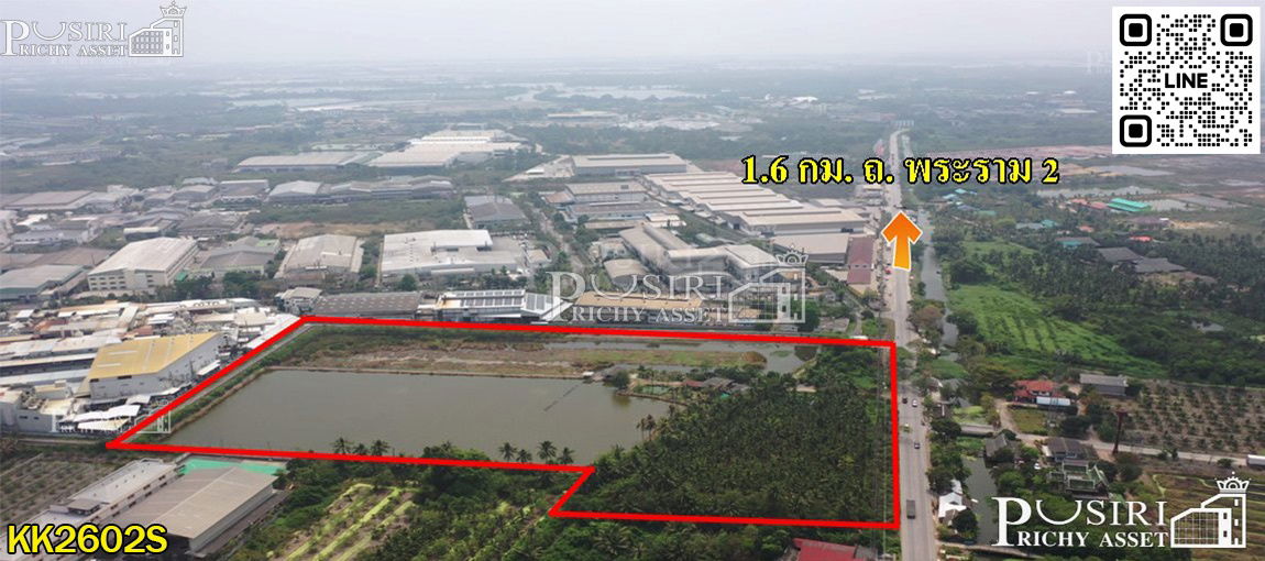 รูป ขายที่สวยเด่น สร้างโรงงานได้ทุกประเภท หน้ากว้าง 202 เมตร ขนาด 28 ไร่ 162 วา ติดคลอง ถนนกว้างใช้รถเทเลอร์ได้สะดวก ใกล้นิคมสมุทรสาคร - KK2602S - รูปที่ 4/5