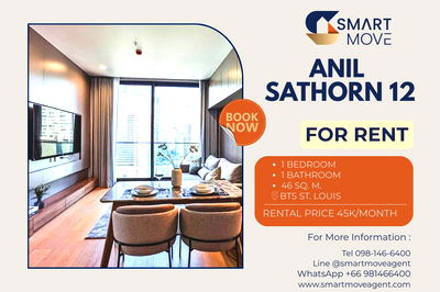 เช่าคอนโด BTS เซนต์หลุยส์ : 🔥 สำหรับเช่า!! ชั้นสูง 23++, วิวเมือง, ห้องหายาก!! 🔥 Code C20240302308..........Anil Sathorn 12, 1 ห้องนอน, 1 ห้องน้ำ, แต่งครบ, พร้อมเข้าอยู่📣📣