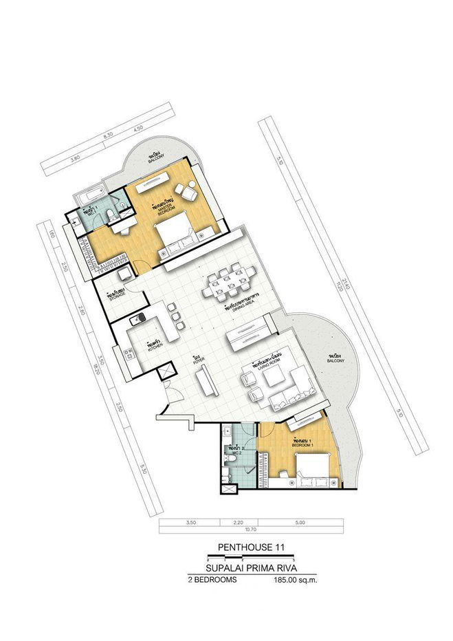 picture 2-BR Condo at Supalai Prima Riva Rama 3 - Narathiwas in Chong Nonsi (ID 2466247) - 7/14