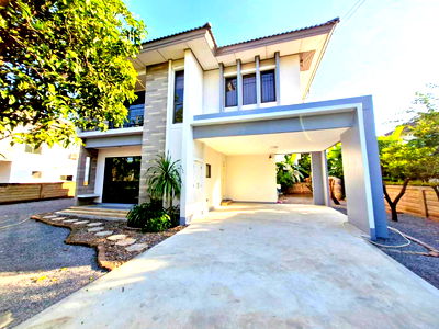 เช่าบ้านเดี่ยว ถนนหทัยราษฎร์ : ให้เช่าบ้านเดี่ยว ฮาบิเทีย ปัญญารามอินทรา 2 โครงการคุณภาพ ร่มรื่น พื้นที่กว้าง