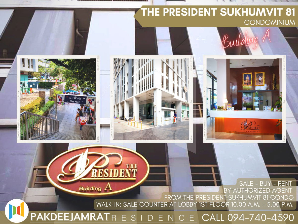 picture Rent The President Sukhumvit 81 2 bedroom 1 bathroom size 46 sq.m. 22,000 baht / month - 12/14