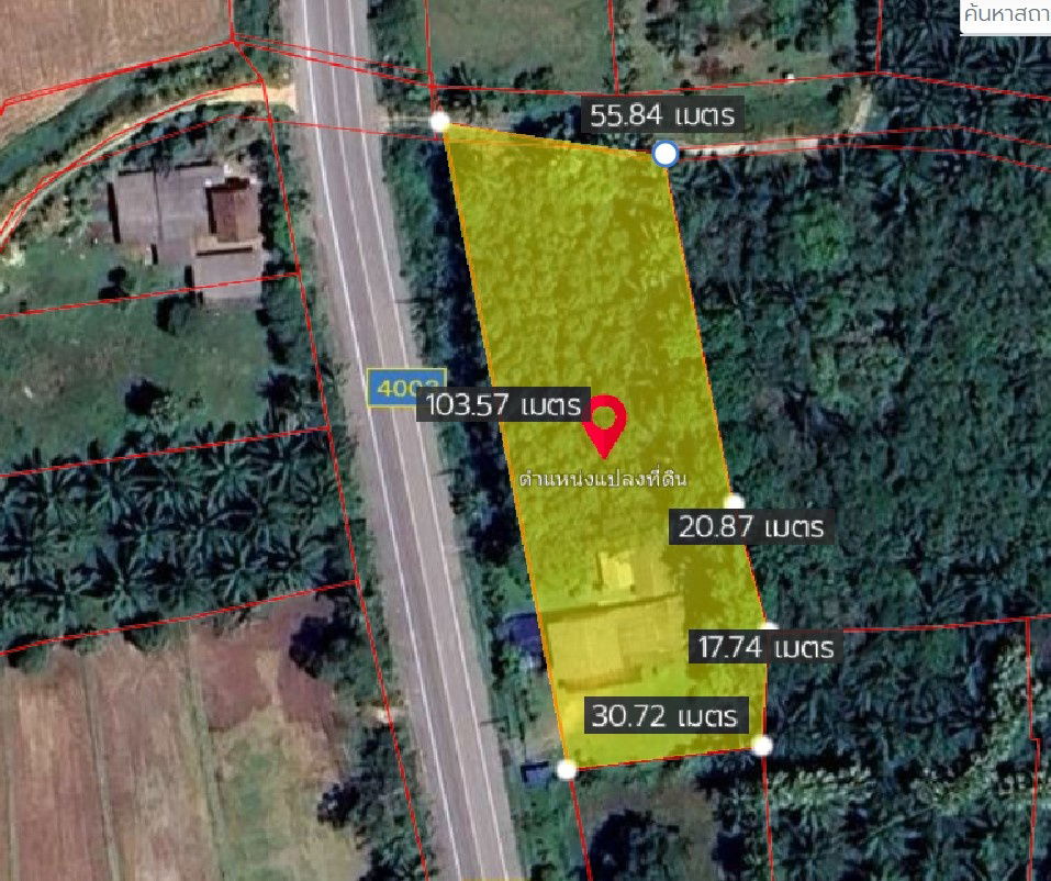 รูป ขายด่วน ที่ดินแปลงสวย บางแก้วพัทลุง ติดถนน เหมาะสร้างบ้าน ขนาด 1 ไร่ 3 งาน 95 ตารางวา ขายรวม 3.050 ล้าน  - รูปที่ 2/9