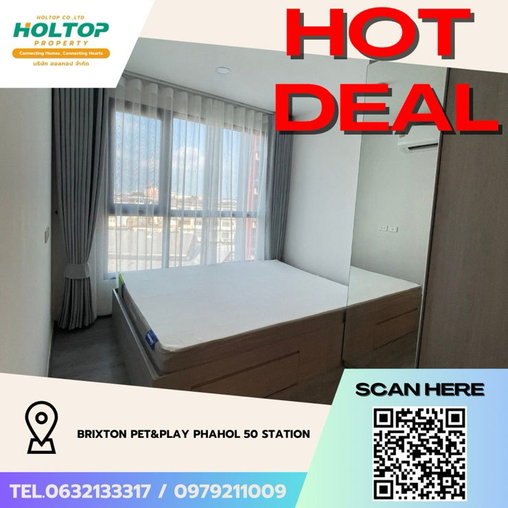 รูป #Z3520💥 071268🔥ให้เช่าคอนโด Brixton Pet&Play Phahol 50 Station - รูปที่ 1/10