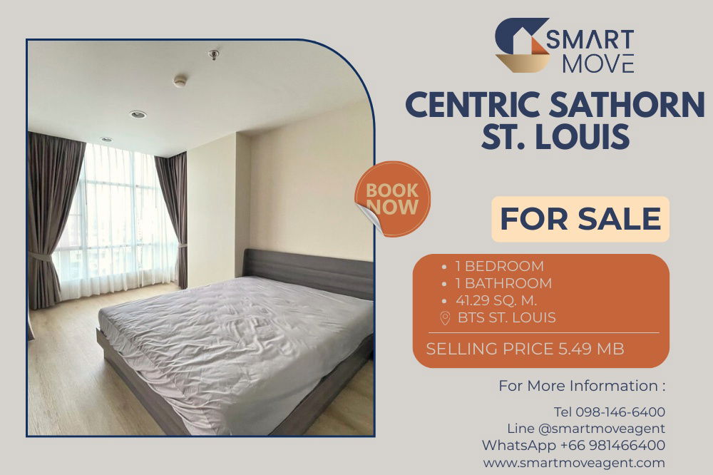 รูป 🔥 สำหรับขาย !! ห้องอยู่ทางทิศตะวันออก !!🔥 Code C20240600009..........Centric Sathorn St.Louis, 1 ห้องนอน, 1 ห้องน้ำ, แต่งครบ, ราคาพิเศษ!!📣📣 - รูปที่ 1/6