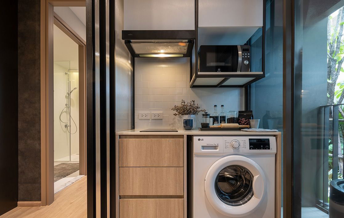 รูป  🔥ขายดาว์น คอนโด 1นอน ราคาดีมาก ส่วนกลางจัดเต็ม ทำเลดีมาก อยู่บนถนนประดิษฐ์มนูธรรม ใกล้ Central East Ville @ Noble Create - รูปที่ 4/8