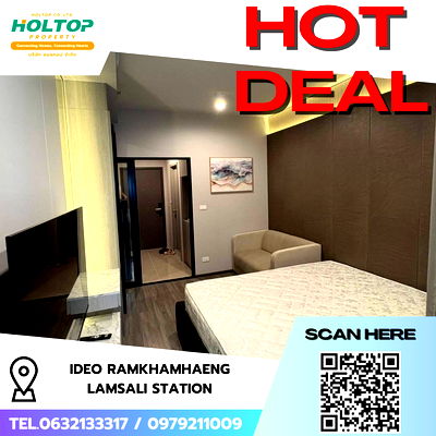 คอนโดให้เช่า : #R8048 🎉 081268 ให้เช่าคอนโด Ideo Ramkhamhaeng Lamsali Station