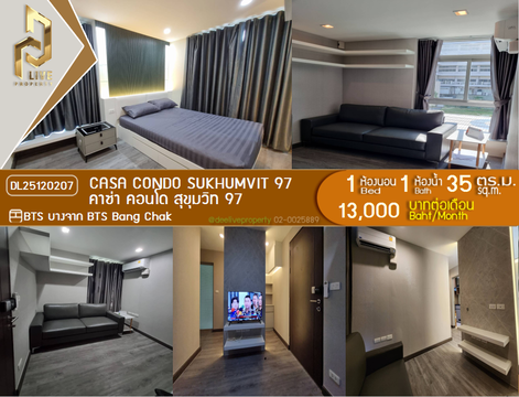 DL25120207 Condo for rent, Casa Condo Sukhumvit 97 near BTS Bang Chak, ready to move in, call urgently 0638692663 LineID @162cjixi
