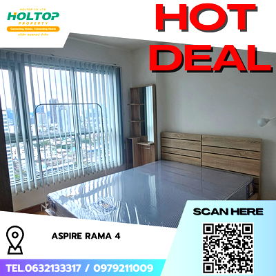 คอนโดให้เช่า : #R8032 🎉 081268  ให้เช่าคอนโด Aspire Rama 4