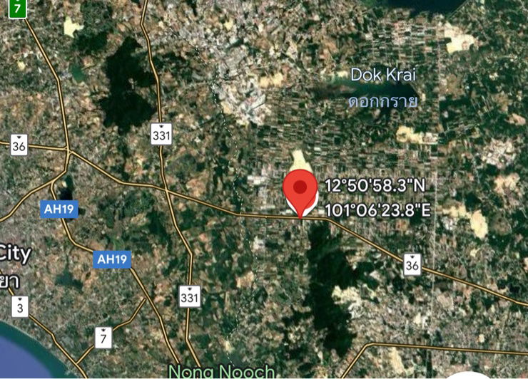 รูป ที่ดินระยอง ผังม่วงลาย ติดถนน 36 - รูปที่ 3/3