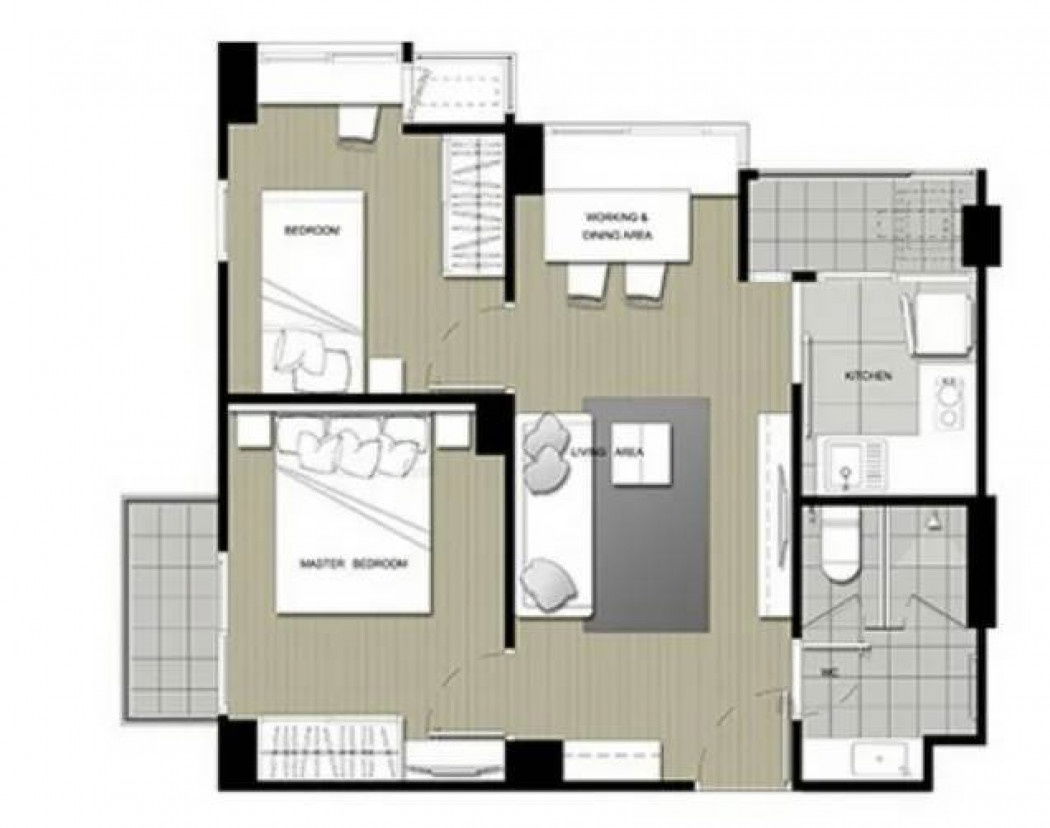 รูป ขาย U DELIGHT รัตนาธิเบศร์ 2 ห้องนอน 52 ตรม. รีโนเวทใหม่ ห้องใหญ่ อยู่โซนสวนส่วนตัว - รูปที่ 10/11