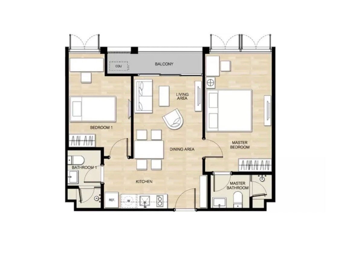 picture 🔥𝐅𝐨𝐫 𝐑𝐞𝐧𝐭! 𝐇𝐚𝐬𝐮 𝐇𝐚𝐮𝐬 2 Bed/ 2 Bath 64 SQ.M, Facing North, 5th+ Floor, Building B, Pool & Garden View🔥 𝟒𝟎,𝟎𝟎𝟎 𝐁𝐚𝐡𝐭 - 18/18