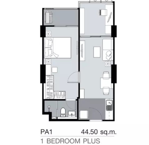 รูป Supalai Loft สาทร-ราชพฤกษ์ 1 Bedroom Plus 44.5 ตร.ม. ใกล้รถไฟฟ้าเพียง 450 เมตร - รูปที่ 9/11