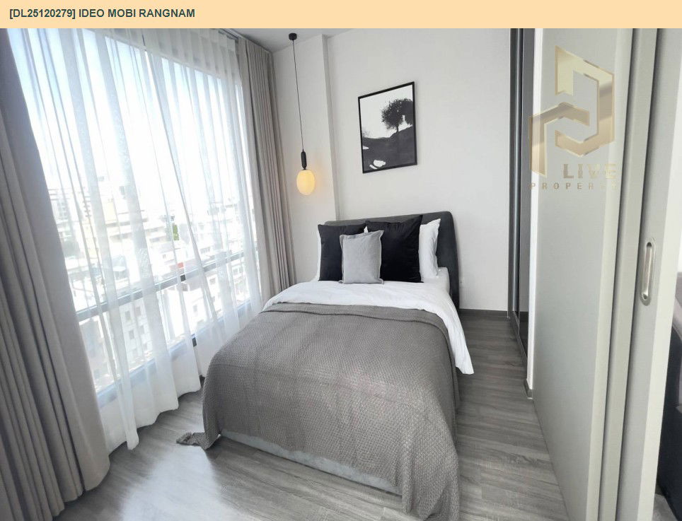 รูป DL25120279 ให้เช่าคอนโด ไอดีโอ โมบิ รางน้ำ (IDEO Mobi Rangnam) ใกล้ BTS อนุสาวรีย์ชัยสมรภูมิ พร้อมเข้าอยู่ โทรด่วน 0614453194 LineID @162cjixi - รูปที่ 5/7