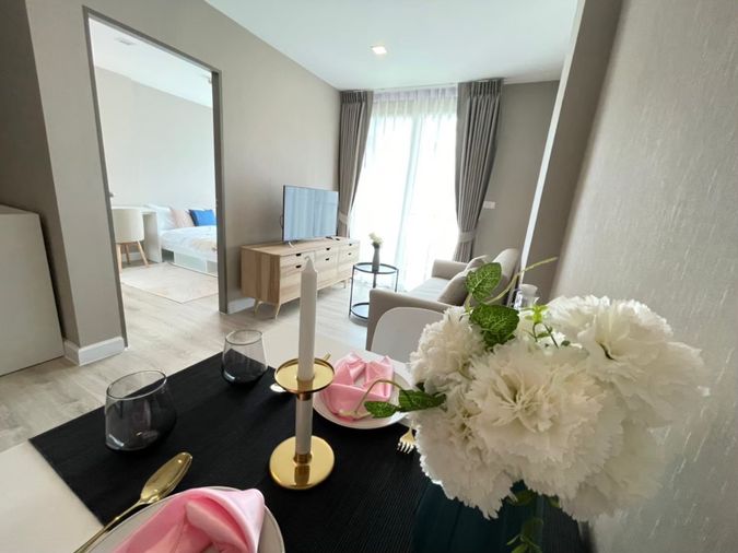 P1015 Condo for rent Metro Luxe Ratchada, the newest room, beautifully decorated, fully furnished, ready to move in immediately.