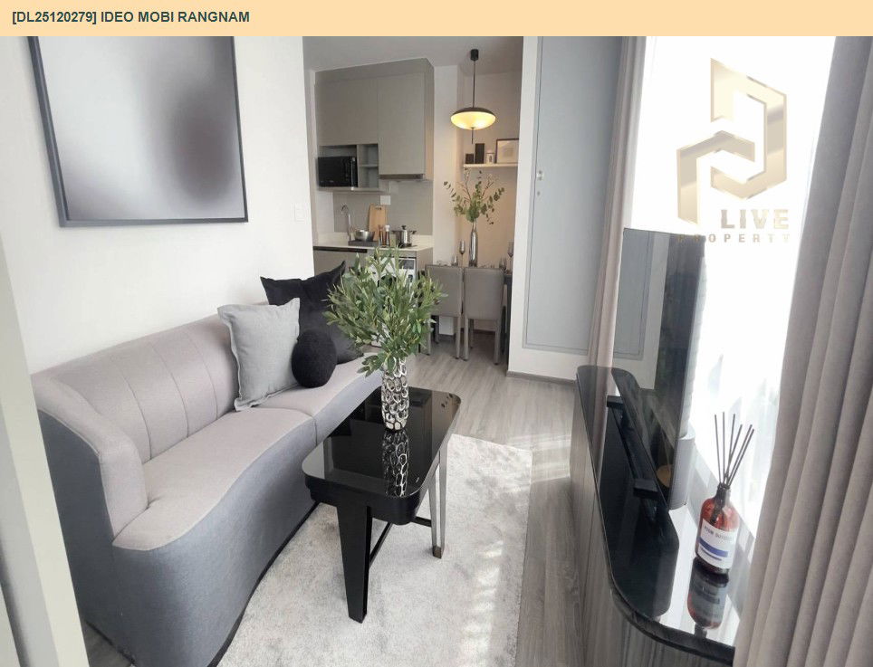 รูป DL25120279 ให้เช่าคอนโด ไอดีโอ โมบิ รางน้ำ (IDEO Mobi Rangnam) ใกล้ BTS อนุสาวรีย์ชัยสมรภูมิ พร้อมเข้าอยู่ โทรด่วน 0614453194 LineID @162cjixi - รูปที่ 2/7