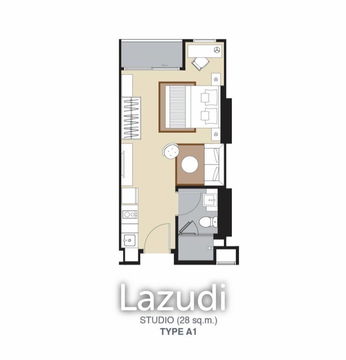 1 ห้องนอน 28.35 ตร.ม. วิซดอม อเวนิว รัชดา - ลาดพร้าว